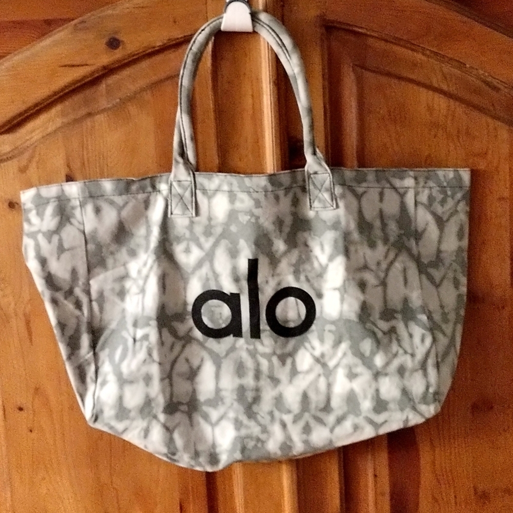 New Alo Yoga Grey Canvas Tote Bag